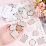 PH PandaHall 20pcs 5 Styles Heat Transfer Pendants, Metal Pendant Blanks Heart/Round Craft Bezel Setting Blank Photo Bezel Charms for Sublimation Bracelets Keychains DIY Jewelry Making PH PandaHall