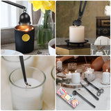 Saiveina 3 in 1 Candle Accessory Set, Candle Wick Trimmer, Wick Dipper, Candle Snuffer Extinguisher, Candle Care Kit with Gift Package for Candle Lover(Black) Saiveina