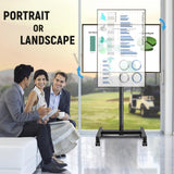 YOMT Mobile TV Cart Rolling TV Stand for 13-50 inch Screens, Tilting and Rotating Mount, Portrait to Landscape, Height Adjustable Portable TV Stand with Wheels Holds up to 44lbs Max VESA 200x200mm YOMT