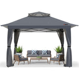 ABCCANOPY 13x13 Pop Up Gazebo, Outdoor Canopy Tent, Instant Screened Shelter with Mosquito Netting for Patio, Garden, Backyard, Party, Camping (Dark Gray) ABCCANOPY