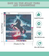 Lophomie Diamond Art Kits for Adults, 5D DIY Horse Diamond Painting Kits for Adults Beginners, Diamond Dots Kits Gem Arts Crafts for Home Wall Decor 14x14 Inch Lophomie