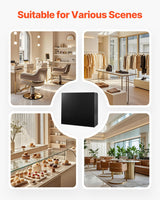 VEVOR Reception Desk, 47 Inch Rectangular Front Counter Table, Office Reception Counter with Lockable Drawer and Storage Cabinet, for Checkout, Lobby, Beauty Salon and Office, Black VEVOR