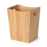 MOOACE Bamboo Trash Can, 2 Gallon Bamboo Waste Basket with Handles, Small Trash Basket Bamboo Garbage Can for Bedroom, Bathroom, Living Room, Office MOOACE