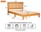 HWGEBY Queen Wood Bed Frame with 14 Durable Slats and Complete Headboard HWGEBY