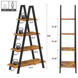 4-Tier Industrial Bookshelf with Metal Frame by Recaceik - For Home Office and Living Room Recaceik