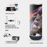 sweet grain Sublimation Speaker Tumblers 20 oz(4Pack) - Music Speaker Tumblers with Lids and Straws, Skinny Straight Sublimation Tumblers with Speaker & USB Charging Cables for DIY Gift - Black sweet grain