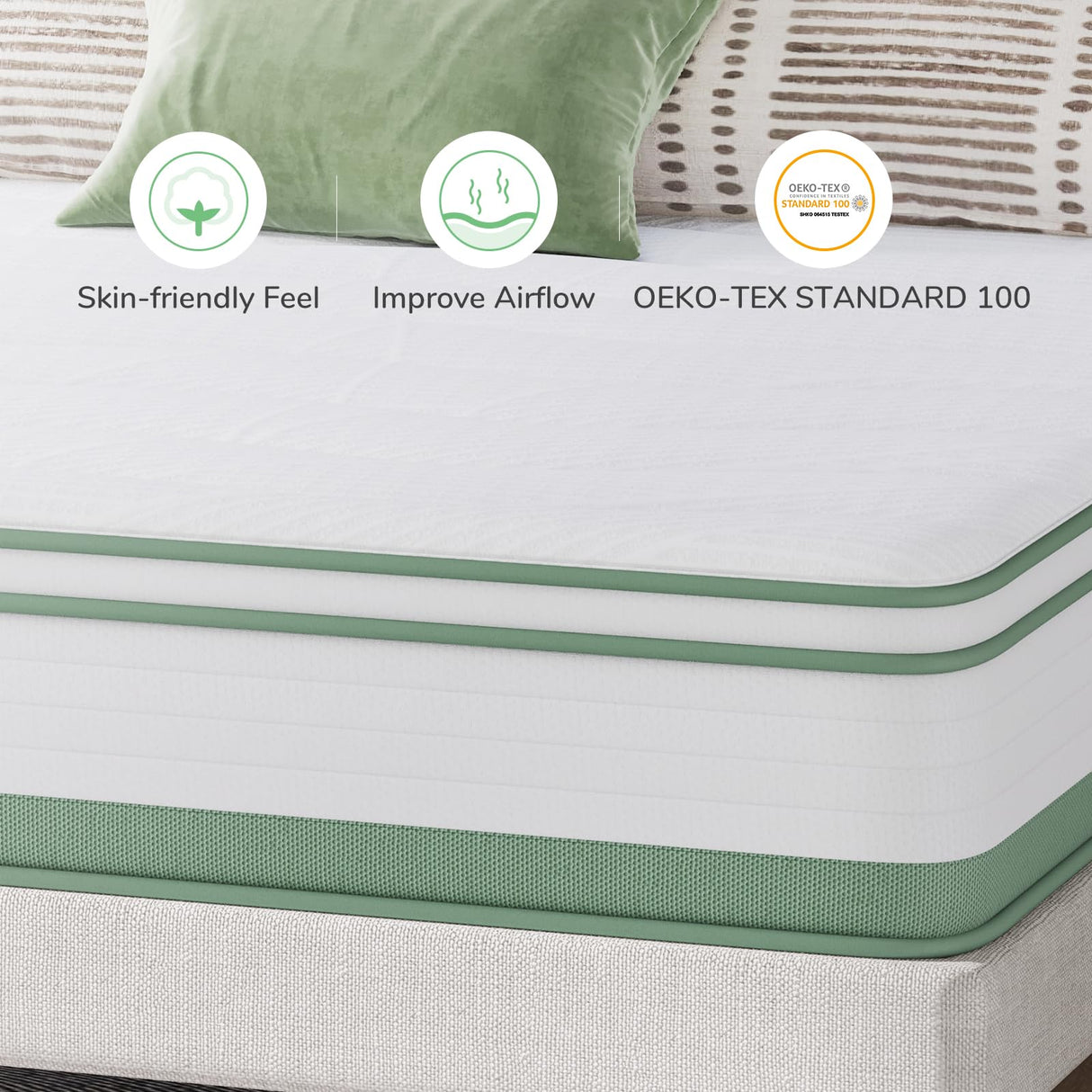 Novilla Hybrid Queen Mattress, 10 Inch 5-Zone Mattress with Gel Memory Foam for Motion Isolation & Durable Support, Midume Firm Mattress Queen in A Box Novilla