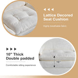 VINGLI 129'' Reversible Sectional Couches for Living Room,L-Shaped Couch Sofa Set with Chaise,Comfy Cloud Couches in Lattice Decored Seat Cushion with Double Pads, Creamy-White VINGLI