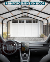 Metal Carport 12x21 Heavy Duty Easy Snow Off & Self Draining Design, 70KG/㎡ Load Ideal for Snow/Rain/Wind Conditions, Enhanced Base & Double Rust Proof Coating & Galvanized for Boats and Car, Truck Hoteel