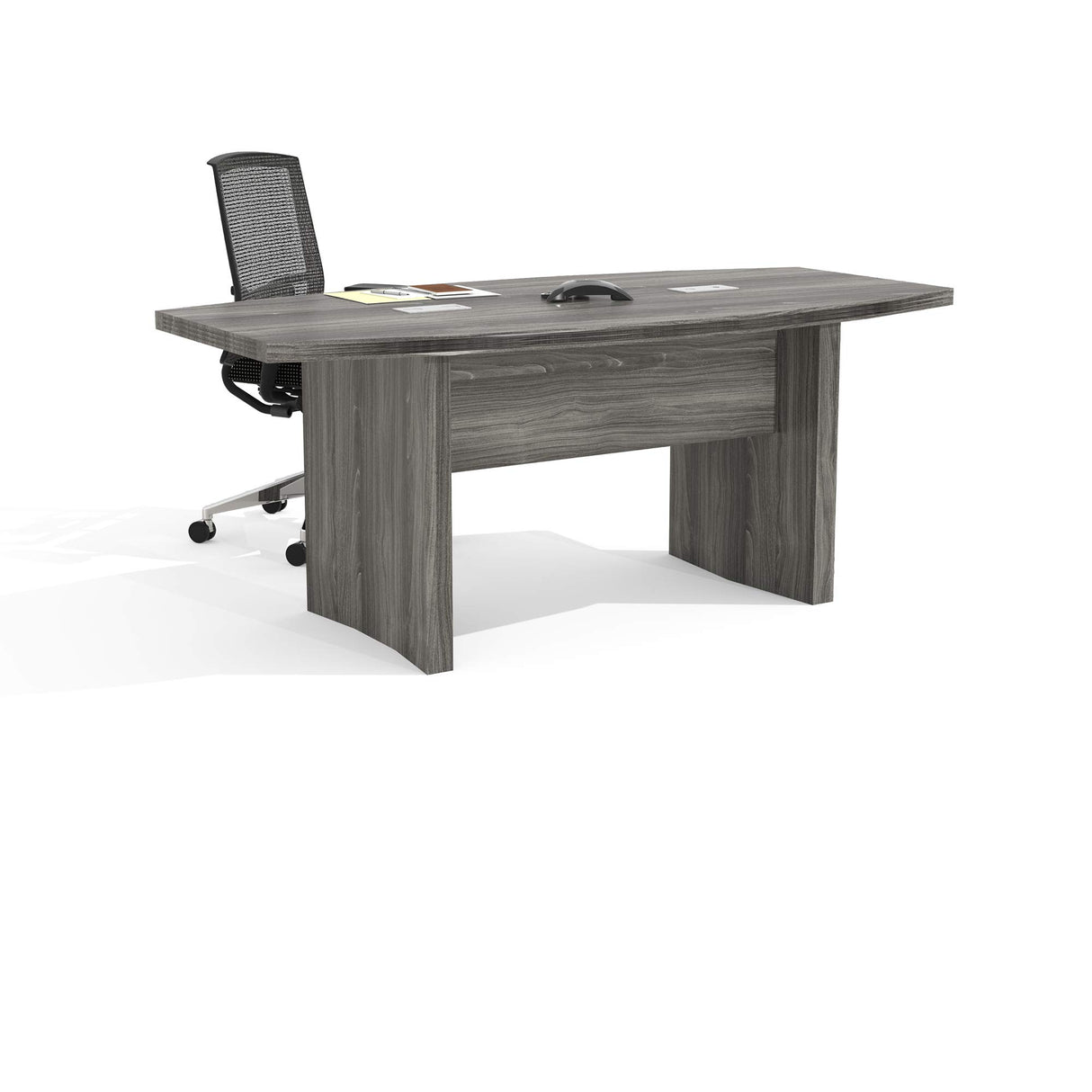 Safco Mayline Aberdeen 6' Boat Shape Conference Table, Gray Steel Tf, Model:ACTB6LGS Safco