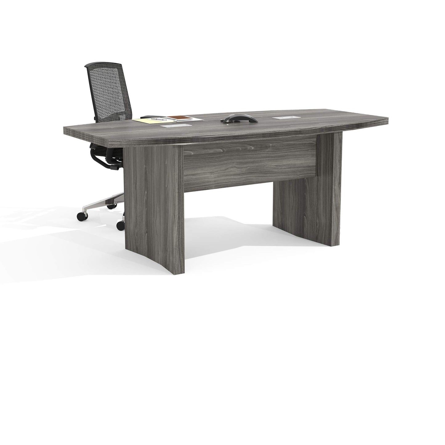 Safco Mayline Aberdeen 6' Boat Shape Conference Table, Gray Steel Tf, Model:ACTB6LGS - WoodArtSupply