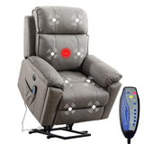 Phoenix Home Power Lift Chair with Massage and Heat for Elderly Recliner, Green Grey Phoenix Home