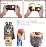 Maxshop Nesting Dolls for Kids - Russian Wooden Stacking Nested Set 5 Pieces Handmade Toys for Children Christmas Birthday Rome Decoration Halloween Wishing Gift (Captain Bear) Maxshop