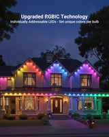Permanent Outdoor Lights, 100ft RGBICWWPW Christmas Lights with 72 Triple-LED, IP67 Waterproof, 45lm Tunable White for Christmas Decorations, Daily and Holiday, Works with Alexa, Google Assistant ForChic