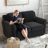 Bonzy Home 58" Black Loveseat Sofa Couch for Living Room, 2 Seater Love Seat for Small Spaces, Modern Couches with Thick Cushion for Home Apartment Office Bonzy Home