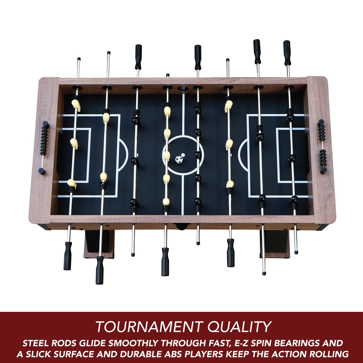 Hathaway Excalibur 54-in Competition Foosball Table, Arcade Table Soccer, Perfect for Family Game or Recreation Rooms, includes (2) 36-mm ABS Foosballs and Built in Ball Returns Hathaway