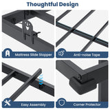 LUSIMO Twin Floating Bed Frame with RGB LED Lights, Heavy Duty Metal Platform and Underbed Storage, Black LUSIMO