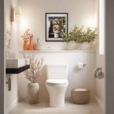 Animals in Bathroom Paint by Number, Dog Wall Art, Animal on Toilet Paint by Numbers Kit for Adults, Funny Number Painting, Animal Bathroom Acrylic Paintings, Home Wall Decor, 16x20inch, No Frame Cawpom