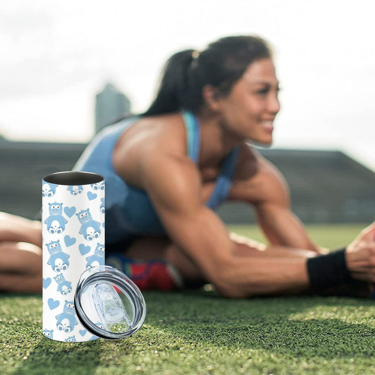 XccMe 20oz Skinny Tumbler Replacement Lids 2 Pack,Spill Proof Splash Resistant Silicone Sliding Covers,Straw Friendly, BPA Free XccMe