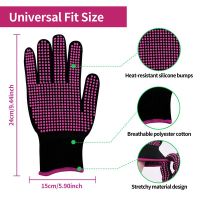 HTVRONT Heat Resistant Gloves for Sublimation - 2Pcs Heat Gloves for Sublimation with Silicone Bumps, Heat Resistant Work Gloves for Women, Universal Fit Size