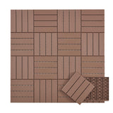 Candockway Plastic Interlocking Deck Tiles, 36 Pack Outdoor Flooring Waterproof Pavers for Patio Garden Porch Yard, All Weather Use, Coffee Candockway