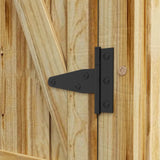 Outsunny Wooden Garden Shed, Outdoor Storage Cabinet with Waterproof Galvanized Metal Roof, Narrow Tool Shed with 3 Shelves and Lockable Door, Natural Outsunny