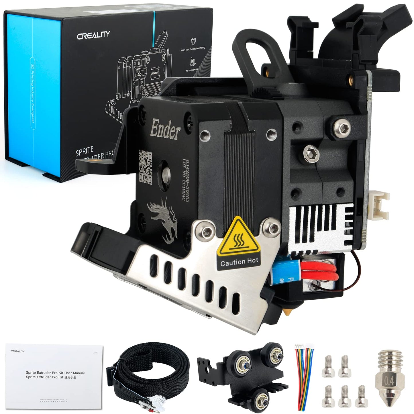 Creality Sprite Extruder Pro Kit Upgrade Direct Drive All Metal Hotend 300℃ High Temperature Convenient Retrofit for Creality Ender 3/Pro/V2/MAX/NEO(4.2.7) 3D Printer Head Replacement - WoodArtSupply