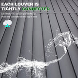 MELLCOM Louvered Pergola 10x20, Aluminum Pergola with Adjustable Louvered Roof, Outdoor Pergola with Waterproof Curtains and Nets, Gray MELLCOM