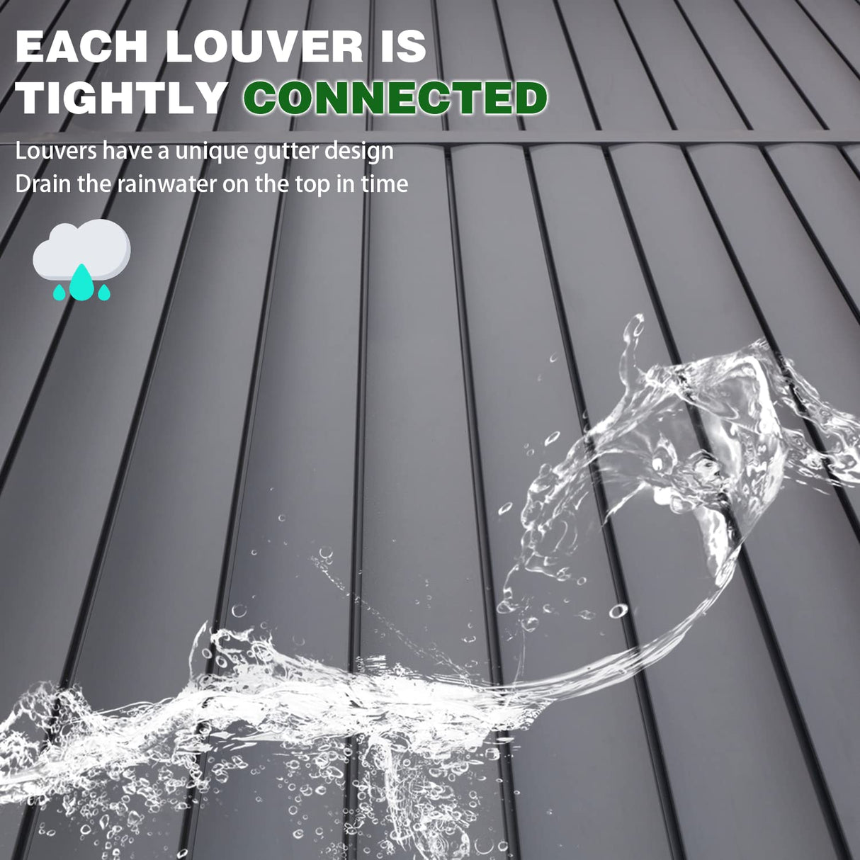 MELLCOM Louvered Pergola 10x12, Aluminum Pergola with Adjustable Louvered Roof, Outdoor Small Pergola with Waterproof Curtains and Nets, Gray MELLCOM