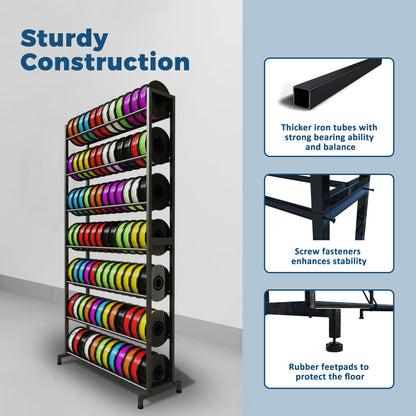 ARTINRACK 3D Printer Filament Rack, Heavy Duty Storage Shelves for 3d Printing Filaments, Large Capacity Filament Storage for 3D Printing Business (7 tier)