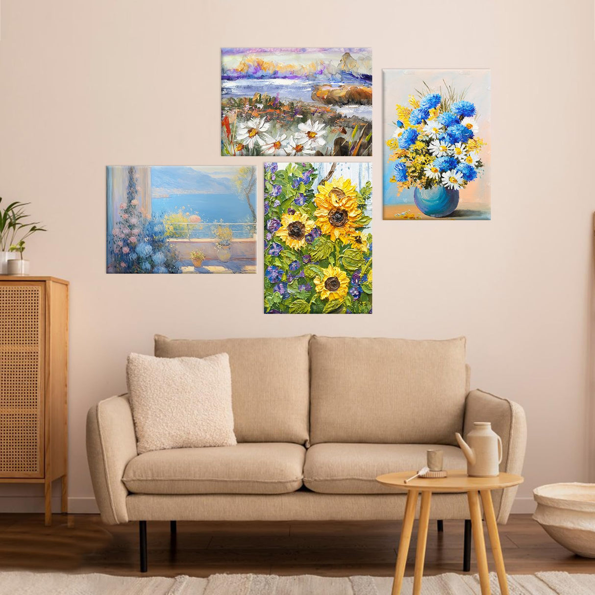 ESRICH Stretched Canvas for Painting, 5 Pack 8x10 Canvas Value Pack, Primed Acid-Free Cotton Blank Canvas, Paint Canvases for Oil & Acrylic Paint. ESRICH