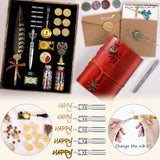 YICMY Feather Pen Pheasant Quill Pen and Ink Set,Caligraphy Kits for Beginners, Feather Pen and Ink Set With Leather Journal Notebook,Wax Seal Kit,7 Wax Seal Stamp Heads,Calligraphy Pens for Gift YICMY