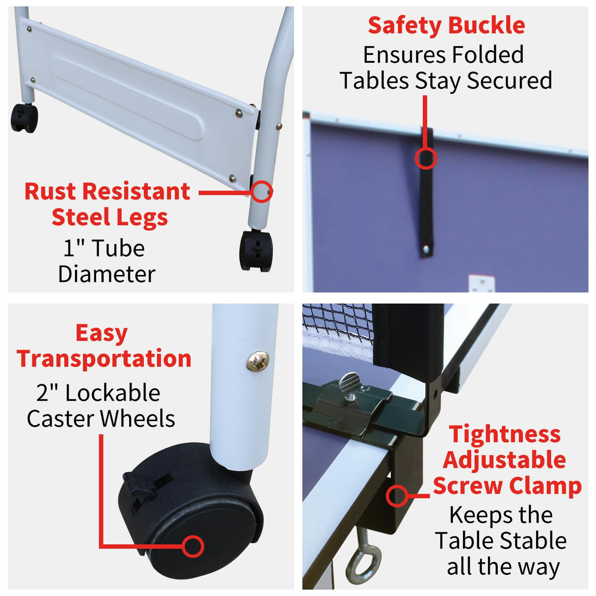 AOKUNG 9x5 Professional MDF Table Tennis Table with Quick Clamp Ping Pong Net with Two Rackets and Three Balls,Blue Indoor & Outdoor Use AOKUNG