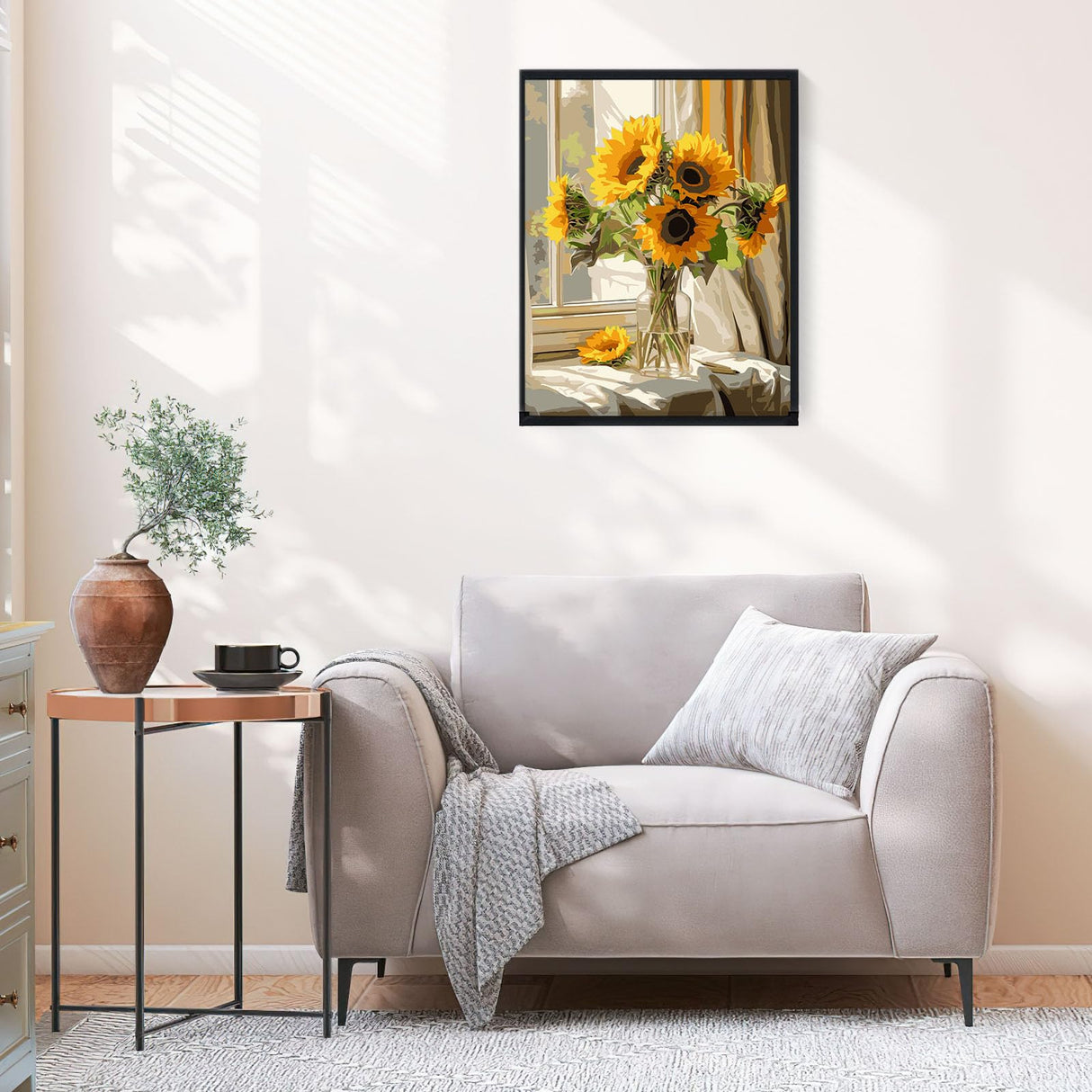 EFOTIML Paint by Numbers Kit for Adults Beginners & Kids Ages 8-12,1 Pack 16x20 inches Canva for Painting Kits for Adults in Colorful Box(Without Frame)- Bottled Sunflowers EFOTIML