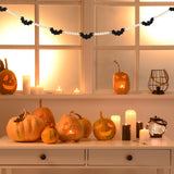 Halloween Decorations-Black Felt Bats Wood Beads Garland for Halloween Decorations Indoor- Farmhouse Felt Banner for Fireplace Mantel Walls FestalMart