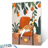 Animal Cats Paint by Numbers for Adults Beginner Wildlife Hold The Wine Bottle Oil Painting Kit on Canvas with Brushes Acrylic Pigment Tropical Monsterat Paintwork Home Decor 16x20In (Frameless) Tucocoo