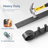 EaseLife 24" Bi-folding Sliding Barn Door Hardware Track Kit for 2 Closet Door,Side Mount,Heavy Duty,Slide Smoothly Quietly,Easy Install,Black,No Door (Track Length 28" for Double 12" Wide Door) EaseLife