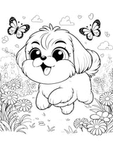Cute Dogs Coloring Book for Kids Ages 4-8: Adorable Cartoon Dogs & Puppies WoodArtSupply