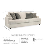Signature Design by Ashley Soletren Contemporary Chenille Queen Sofa Sleeper with 4 Accent Pillows, Off-White Signature Design by Ashley