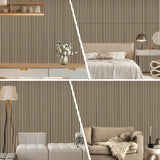 ARTSLAT Acoustic Peel & Stick Wall Panels 4 Pack - Soundproof 3D Wood Slat Paneling for Walls/Ceilings (43"x12.6") Self-Adhesive Interior Decor, Oak ARTSLAT
