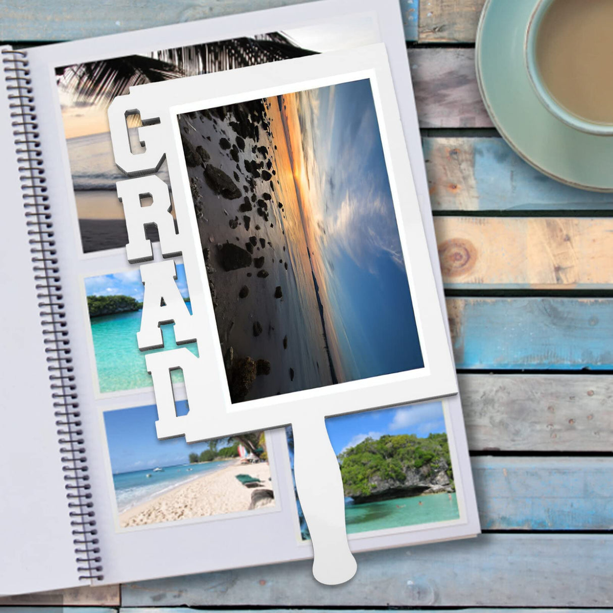 SEWACC Hand Fan Photo Frame Blank Sublimation Graduation Picture Frame DIY Photo Frame for Graduation Party Decor (GRAD) SEWACC