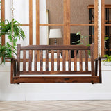 Anraja Wooden Porch Swing 2-Seater, Bench Swing with Hanging Chains, Heavy Duty 800 LBS, for Outdoor Patio Garden Yard,4 Ft,Brown Anraja