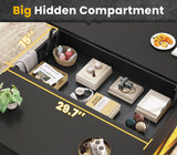 Itaar 31.5" Lift Top Coffee Table with Storage, Square Coffee Tables for Living Room, Coffee Table with 2 Fabric Drawers & Large Storage Shelvs, Black Itaar