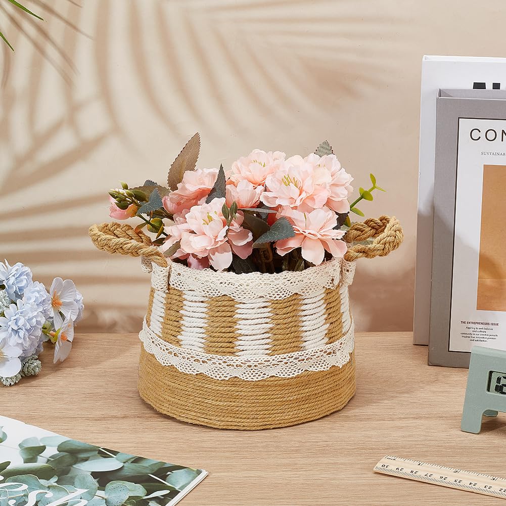 FREEBLOSS Macrame Cord Basket Weaving Craft Kit for Beginners DIY Storage Basket Storage Bins Basket Making Supplies for Adults Basket Weaving Kits for Adults FREEBLOSS