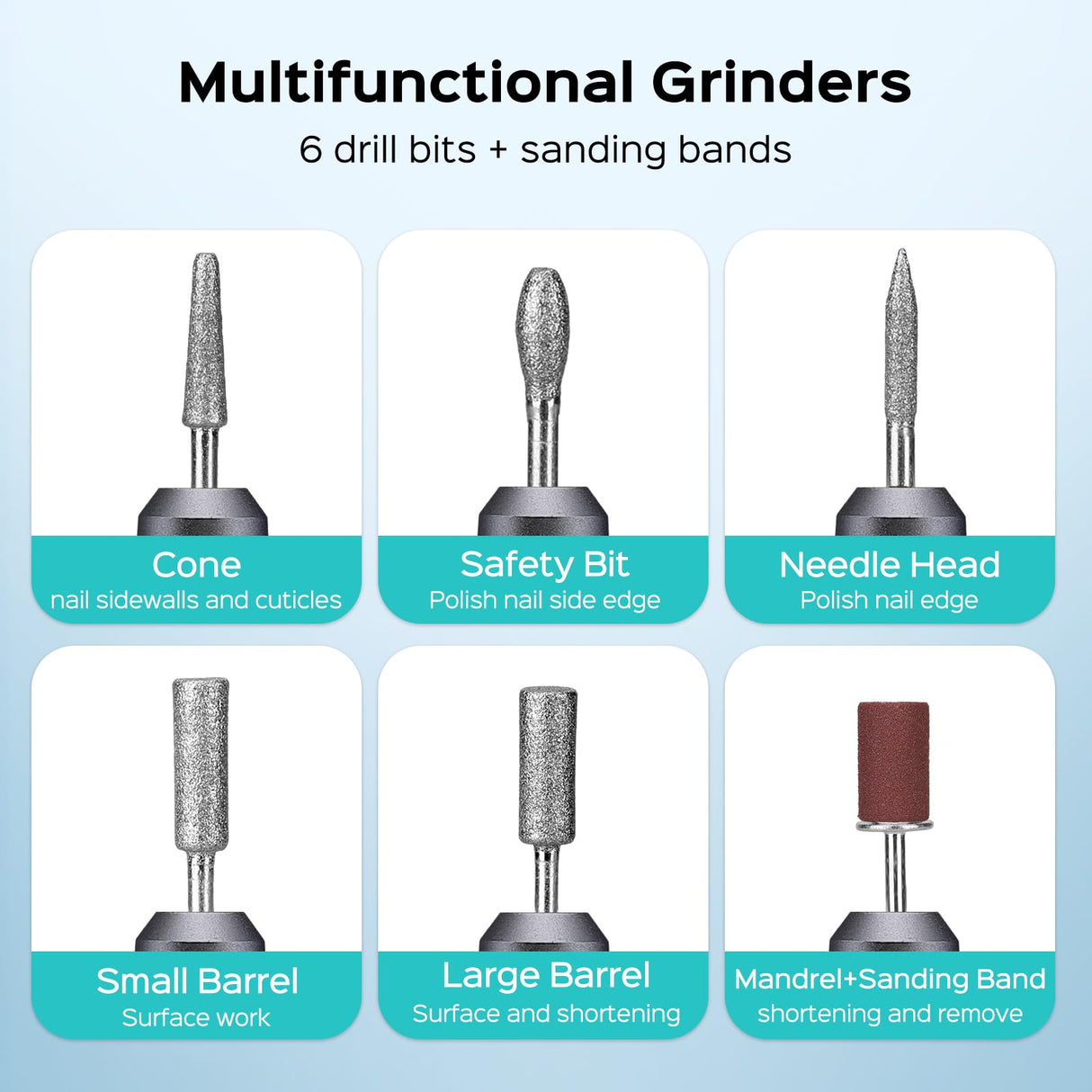 COSLUS Electric Nail Drill File Professional: for Acrylic Gel Dip Powder Nails Portable Nail Drill Machine Kit Manicure Pedicure Tools Polishing Set with Nail Drill Bits Sanding Bands COSLUS