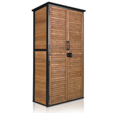 Aivituvin Outdoor Storage Shed with Floor - Strong Metal Frame, Adjustable Shelves, Ventilated Blinds - Ideal for Garden Tools & Outdoor Storage Cabinets Waterproof - Best in Sheds & Outdoor Storage Aivituvin