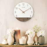 La Crosse 404-3630B 12" Sierra Wood Quartz Analog Wall Clock, White La Crosse