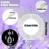 WindMage 6 Pack 8inch Sublimation Wind Spinner Blanks 3D Aluminum Metal Wind Sculpture Kinetic Spinners for Yard and Garden Indoor Art Ornaments Hanging Decoration (Classics) WindMage