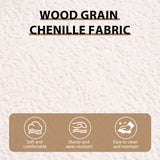 Hnvzldn 65" Curved Loveseat for Small Spaces,Boneless Loveseat Sofa,Wood Grain Chenille Fabric, No Installation Requirement, Curved Sofa Couch for Apartment,Living Room,Office (White, 65") Hnvzldn