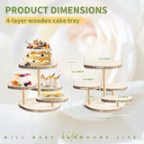 GENMOUS 4 Tiered Round Cake and Cupcake Stand Combo for Birthday Party Decor, Rustic Wooden Cupcake Tower Stands for 50 Cupcakes, Farmhouse Cupcake Tier Stand Display for Wedding Baby Shower Tea Party GENMOUS & CO.